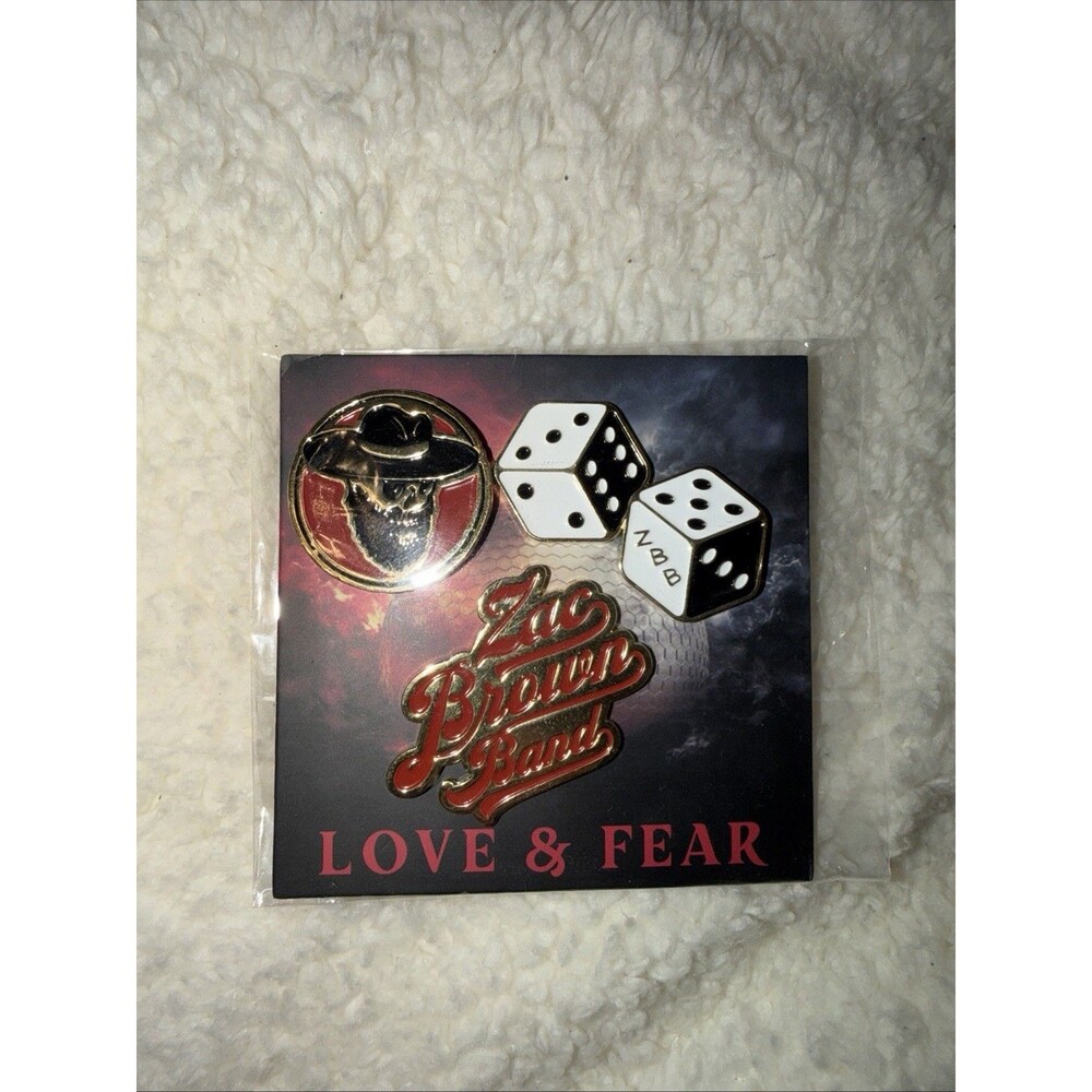 ZAC BROWN BAND Zamily "Love & Fear" Three Pin Set NEW VIP Merch ZBB Sphere Merch